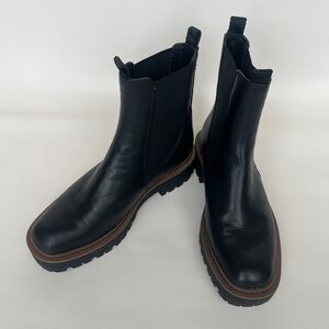 Sam Edelman Black Leather Lug Sole Chelsea Ankle Boots Women’s 8M